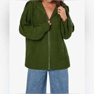 We wore what green zip up